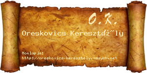 Oreskovics Keresztély névjegykártya